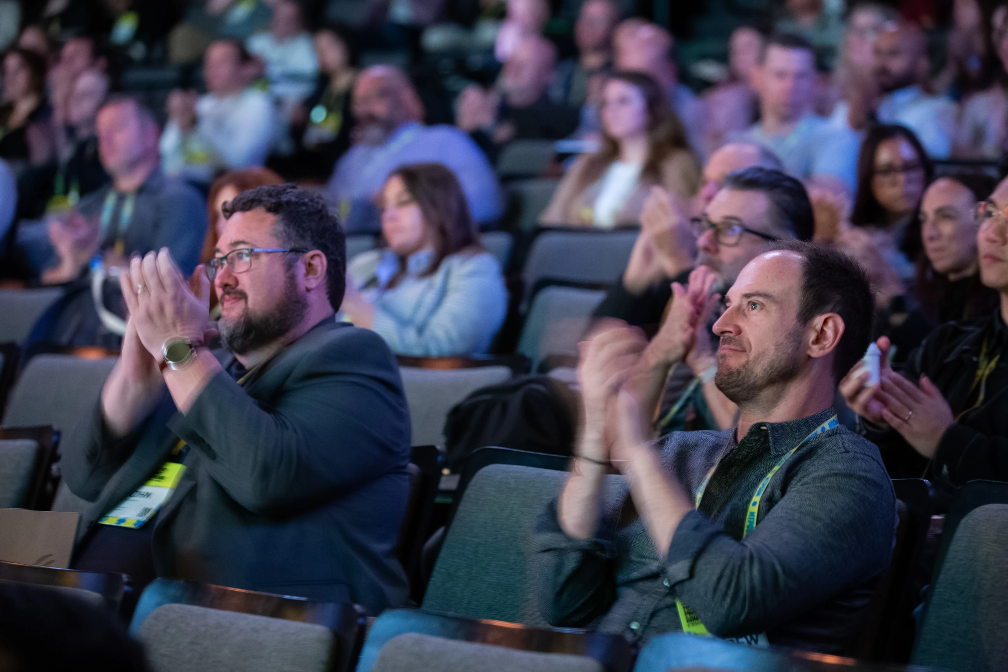 Product people gathered at the Harris Theater