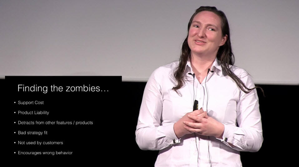 Lisa Long explains how to find and kill zombie features at ProductTank London