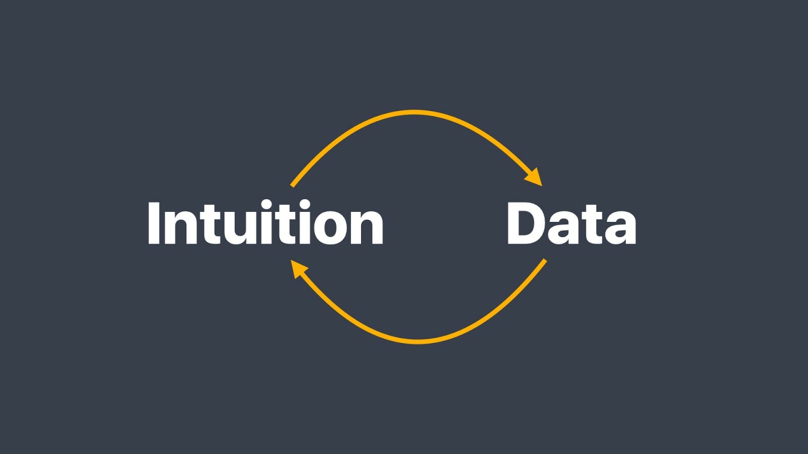 a cycle of intuition and data feeding into each other