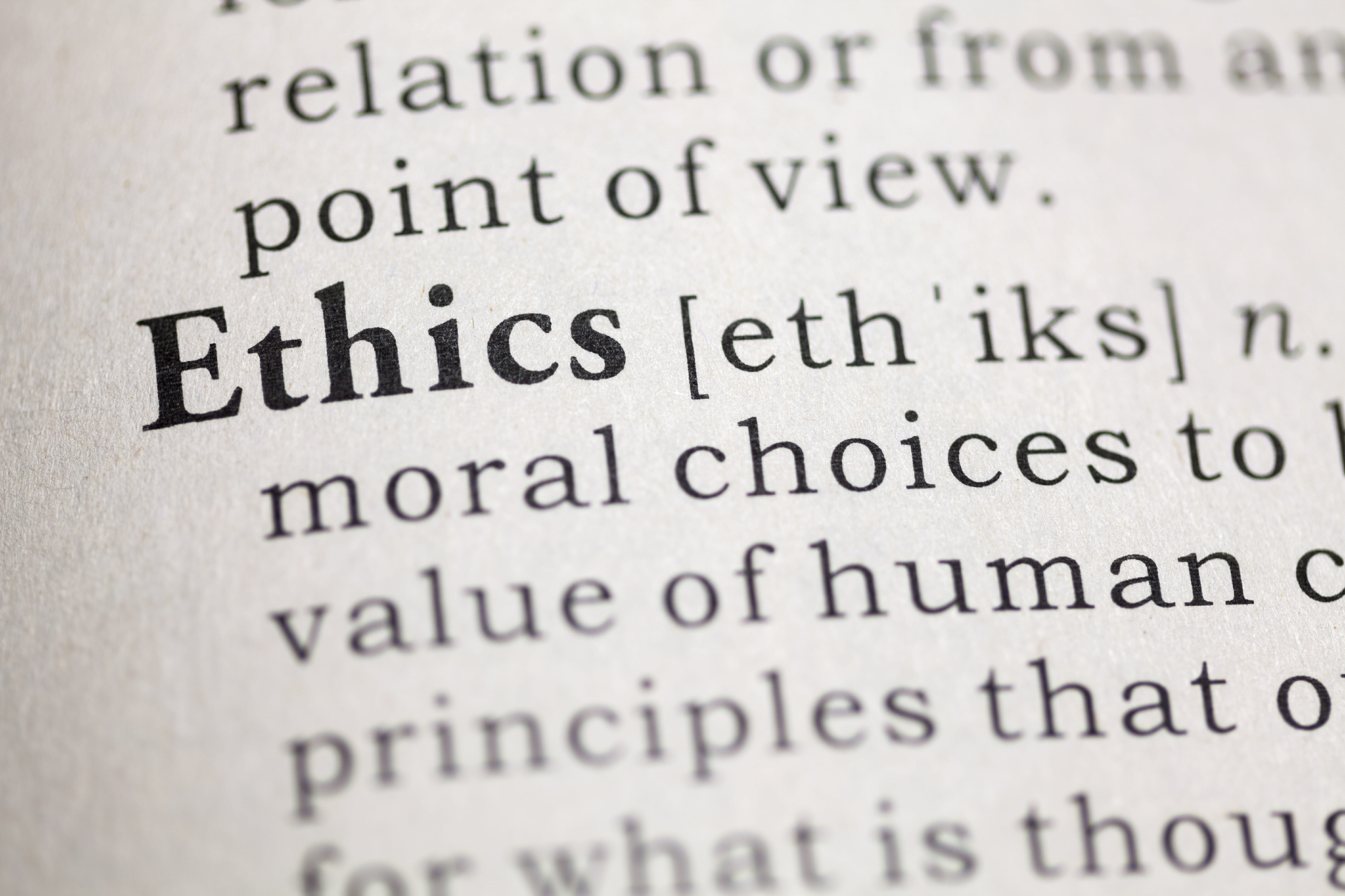 ethics definition in a dictionary