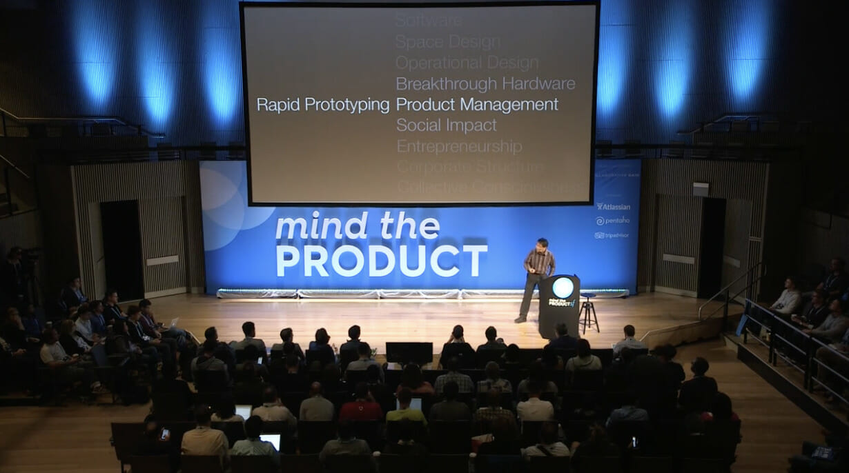 Tom Chi speaking at Mind the Product San Francisco 
