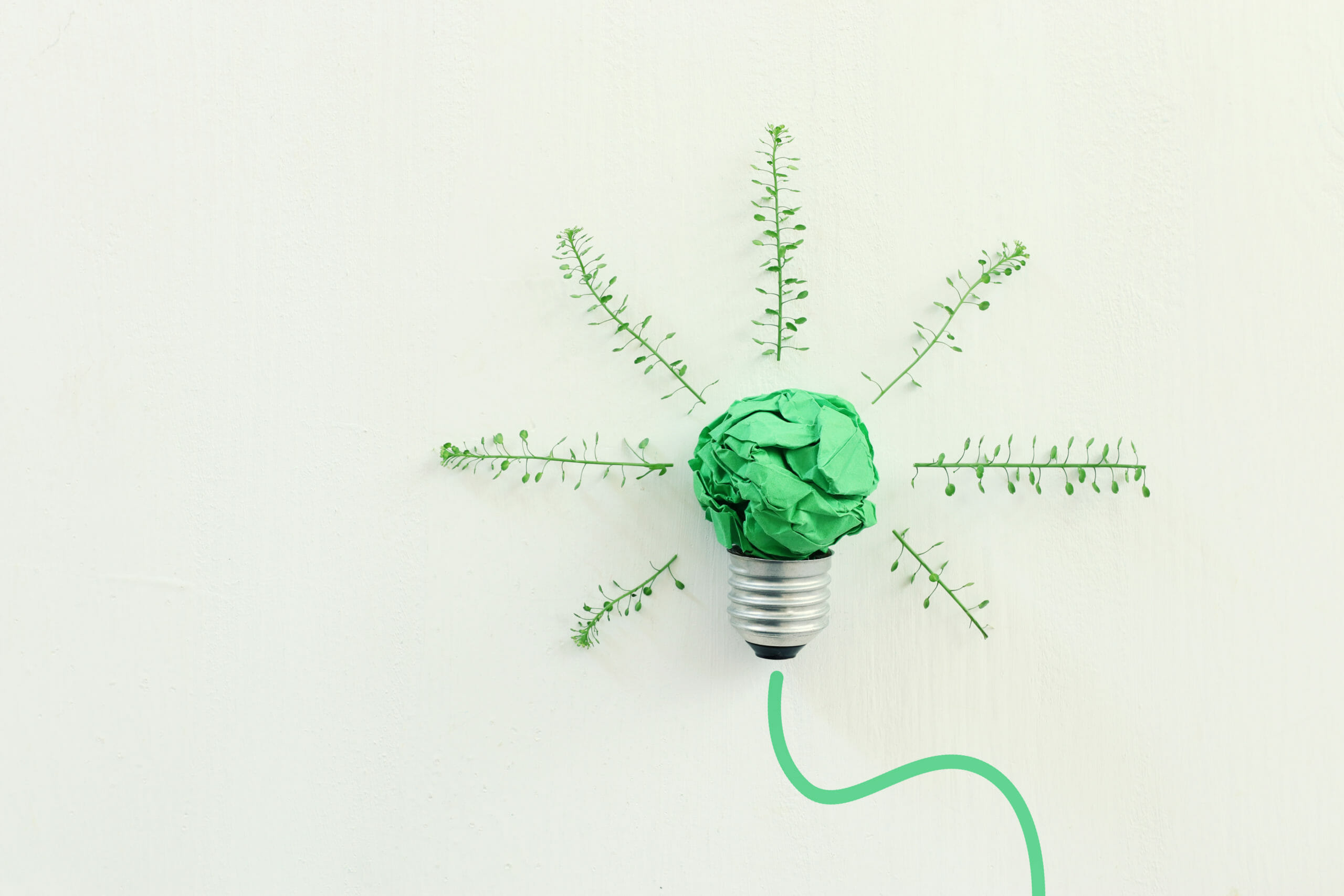 Concept,Image,If,Green,Crumpled,Paper,Lightbulb,,Symbol,Of,Scr,